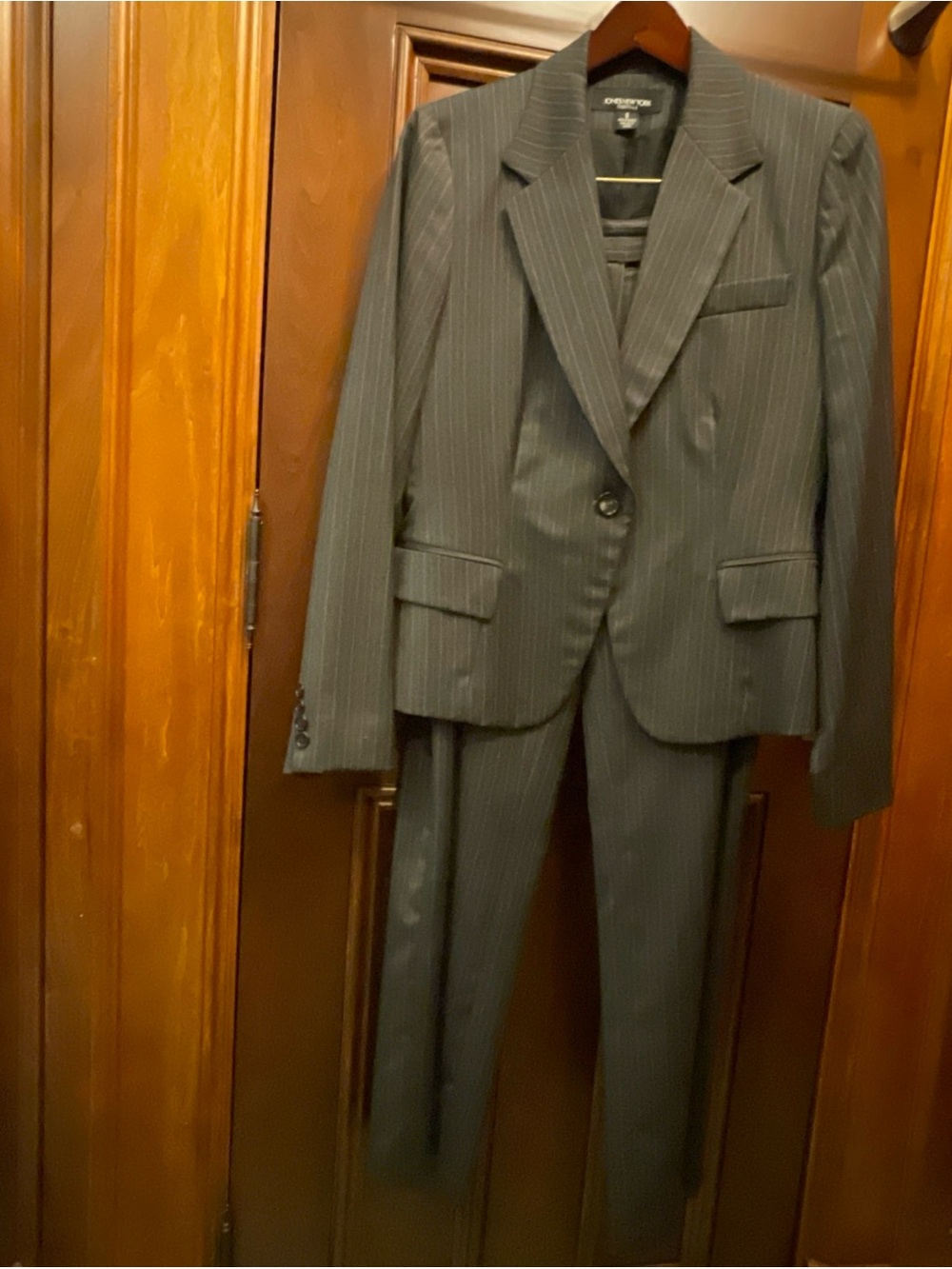 Jones New York Women's Charcoal Pinstripe Two-Piece Suit